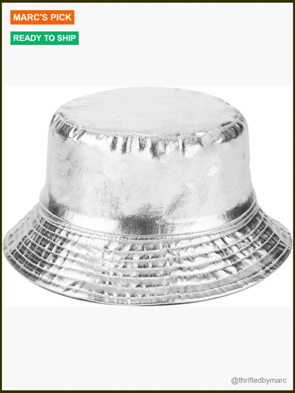 Metallic Bucket Hat Reversible Packable Sun Hat Unisex